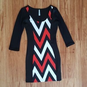 Black and Red Fitted Dress